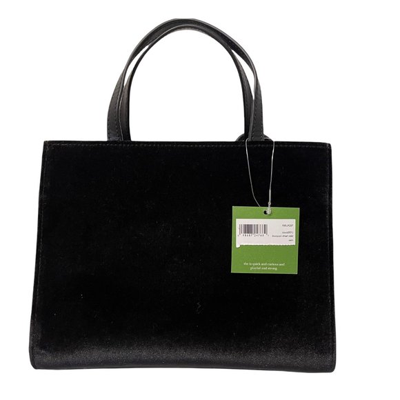 Kate Spade Thompson Street Black Velvet Sam Satchel Handbag NWT! - Picture 6 of 11